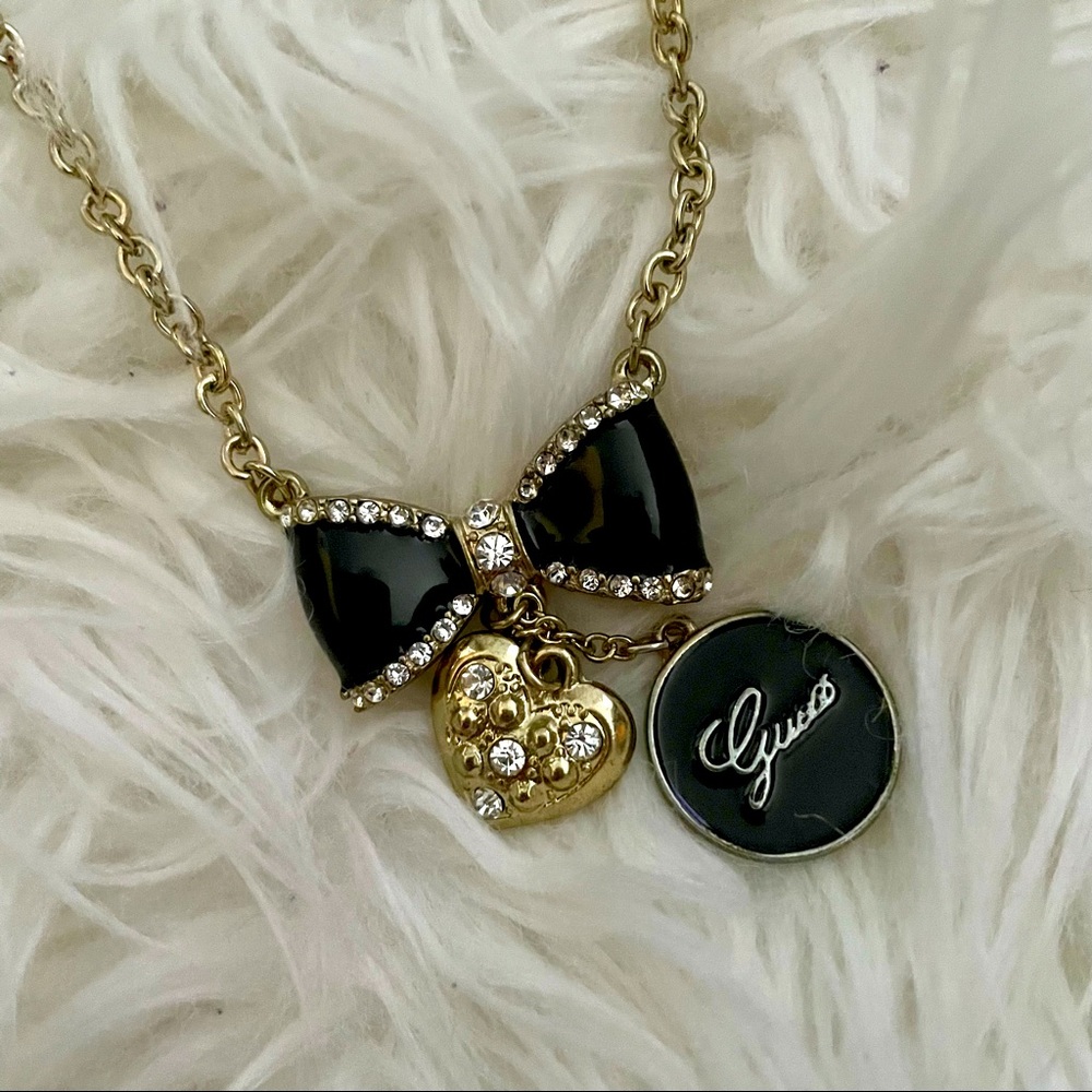 Gold-Tone Bow & Heart Necklace